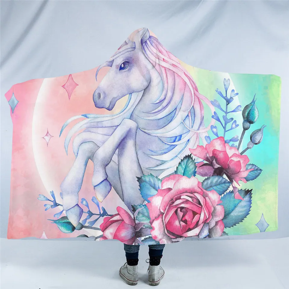 Unicorn and Rose Microfiber Hooded Blanket Kids Adult Sherpa Fleece Floral Wearable Pink and Blue Blanket
Unicorn and Rose Microfiber Hooded Blanket Kids Adult Sherpa Fleece Floral Wearable Pink and Blue Blanket