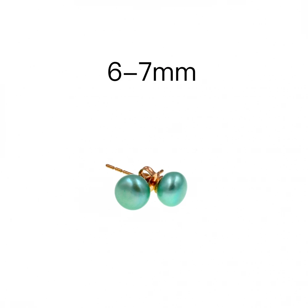 Красный пресноводный жемчужный светильник 6 7 мм серьги гвоздики|pearl stud earrings|stud