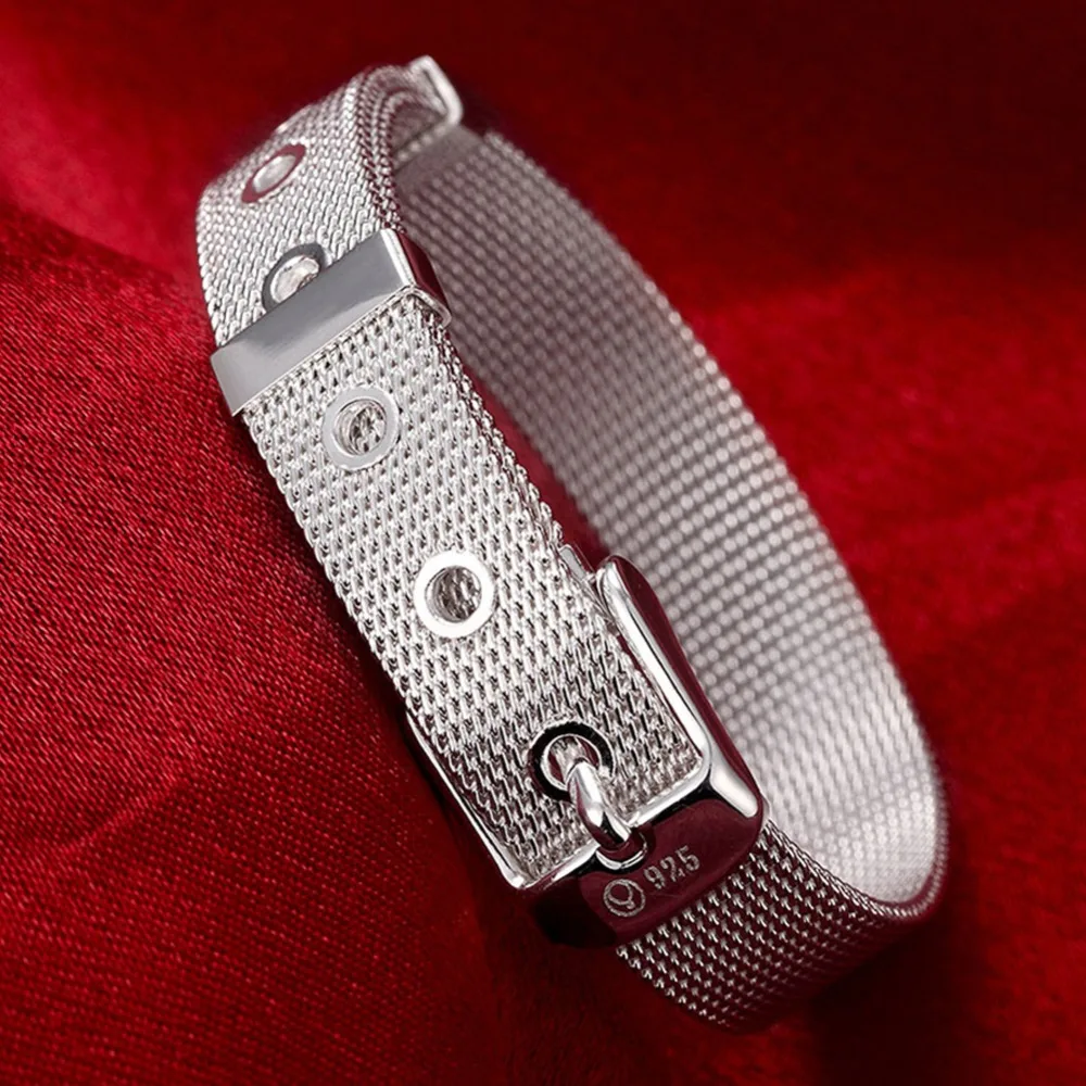 High Quality 925 Sterling Silver Strap Wrist Cuff Bracelets For Women Men Trendy Jewelry Bracelet
High Quality 925 Sterling Silver Strap Wrist Cuff Bracelets For Women Men Trendy Jewelry Bracelet
