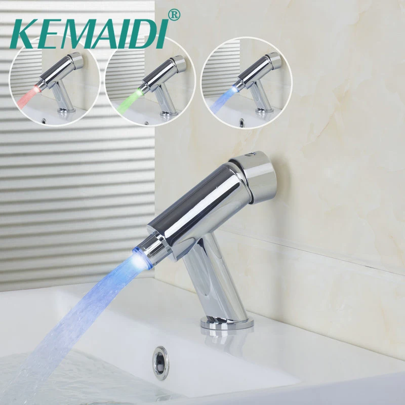 KEMAIDI Ru Contemporary LED Bathroom Faucet Spout Chrome Basin Faucets Deck Mounted Tap Mixer Single Lever Bathroom Sink Faucet
KEMAIDI Ru Contemporary LED Bathroom Faucet Spout Chrome Basin Faucets Deck Mounted Tap Mixer Single Lever Bathroom Sink Faucet
