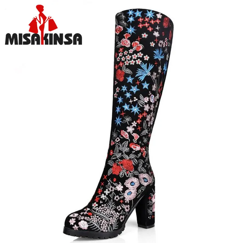 FITWEE Boots Real Leather Knee Boots Ladies High Heel Embroidery Botas Mujer Winter Zipper Heeled Women Shoes Size 33-43
FITWEE Boots Real Leather Knee Boots Ladies High Heel Embroidery Botas Mujer Winter Zipper Heeled Women Shoes Size 33-43