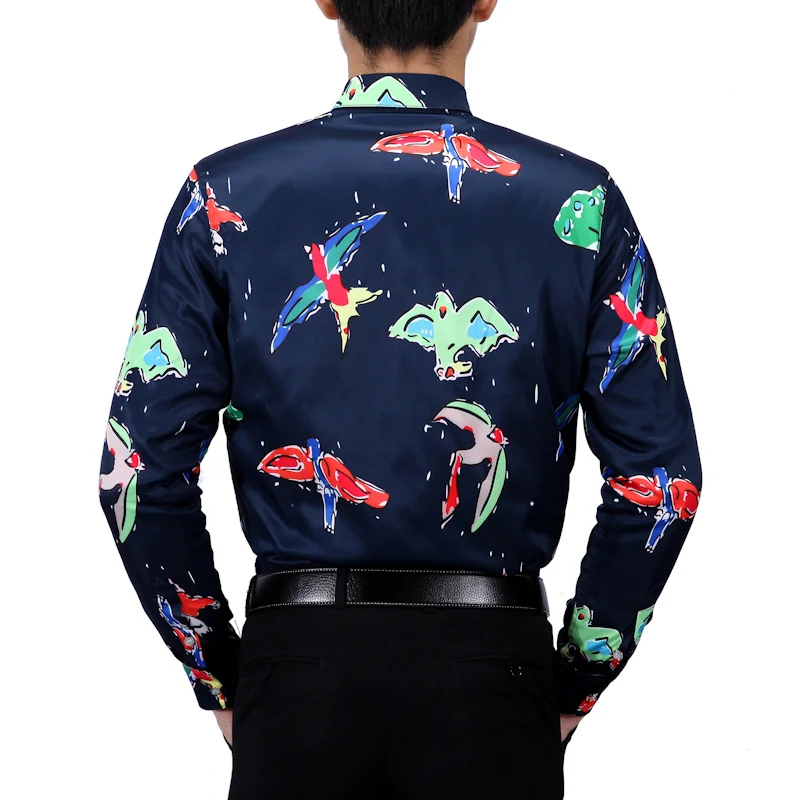 Black Shirt Men Long Sleeves Unisex 3D Funny Monkey Fancy Shirts Mens 3D Casual Cotton Slim Fit Business Tops Chemise Homme XXL (7)