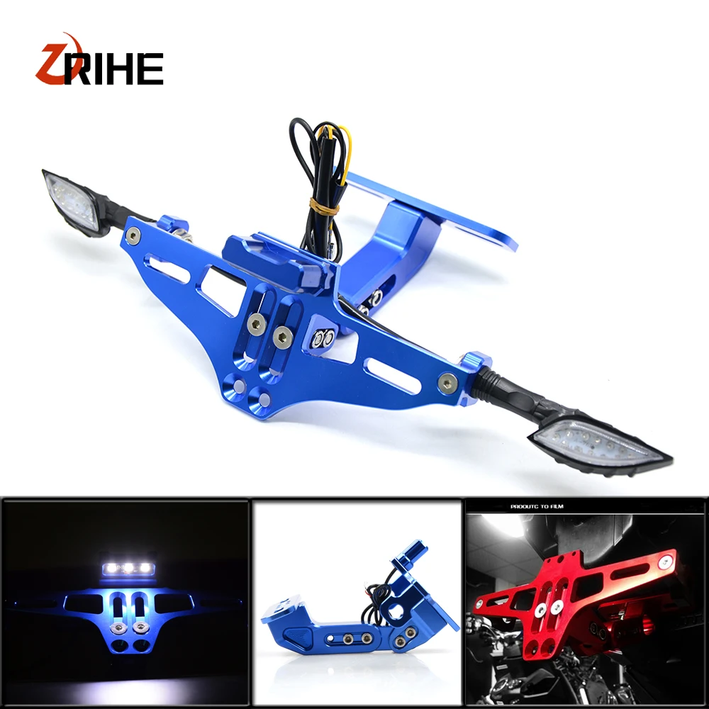 CNC Aluminum Motorcycle Rear License Plate Mount Holder with LED Light for SUZUKI GSF Bandit 650 650S 1000 1200 1250 SV650