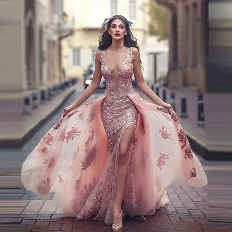 Lebanon Evening Gown Removable Overskirt Sexy V Neckline Appliques Formal Dress Long Evening Gowns Vestido Longo Robe De Soiree
Lebanon Evening Gown Removable Overskirt Sexy V Neckline Appliques Formal Dress Long Evening Gowns Vestido Longo Robe De Soiree