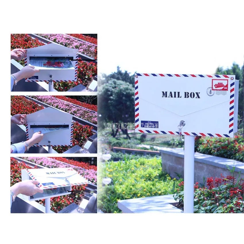 Фото Почтовый ящик-конверт 1035c металлический для улицы высота 122 см | Дом и сад