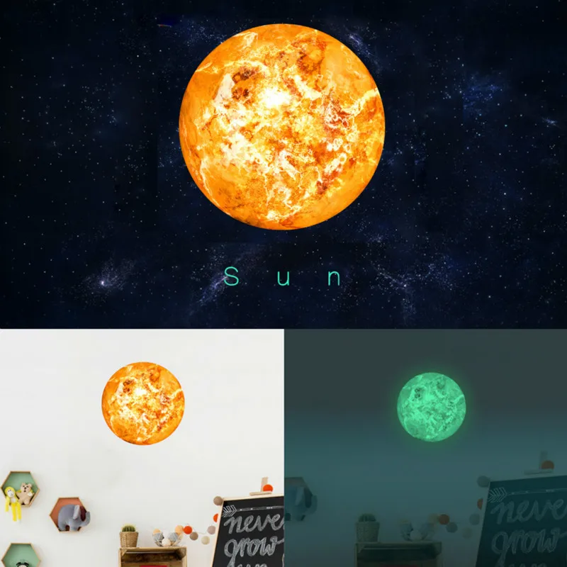 Фото Funlife солнечная система звезды светящиеся наклейки на стену для декора детской