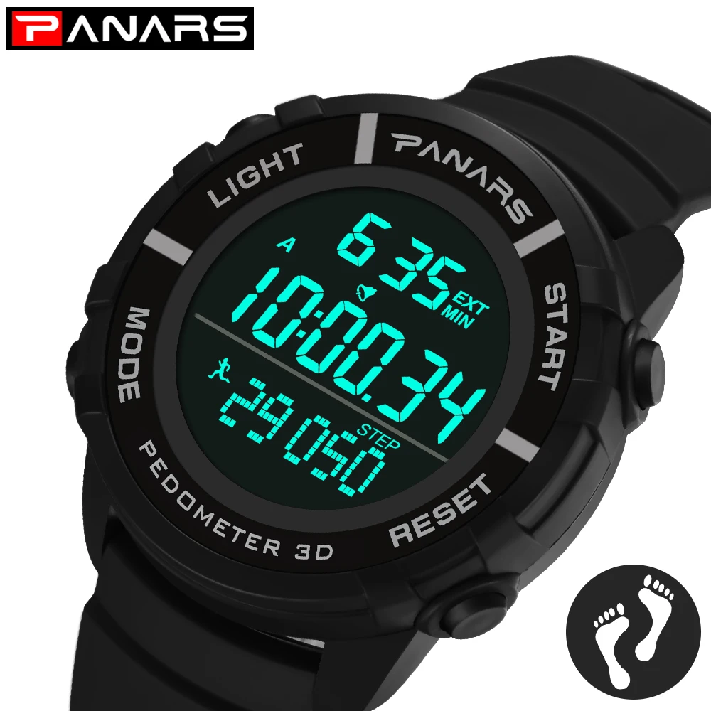 PANARS 12/24 Hours Chrono Men Watch Digital 3D Pedometer Running Sport Watches Man Water Resistant Alarm Wristwatch Clock 8111
PANARS 12/24 Hours Chrono Men Watch Digital 3D Pedometer Running Sport Watches Man Water Resistant Alarm Wristwatch Clock 8111