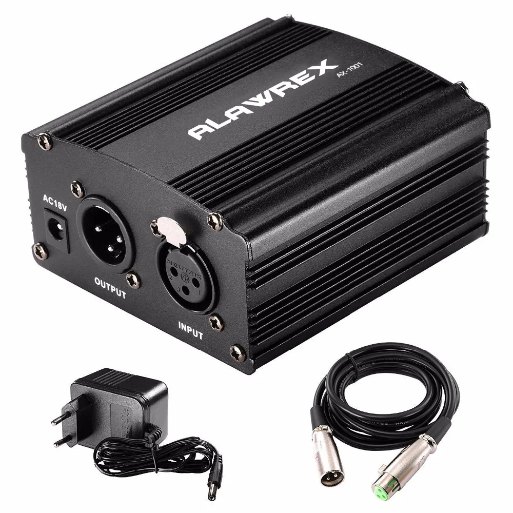 Источник фантомного питания ALAWREX с адаптером 1 канальный блок USB 48 В XLR кабель для