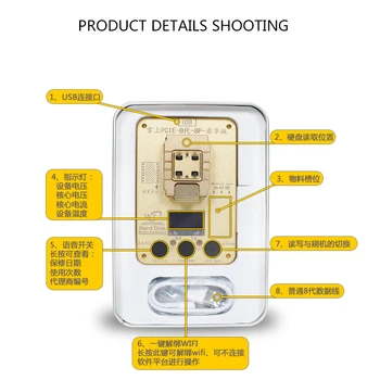 

WL PCIE NAND Programmer Read Write For iPhone 6S 6SP 7 7P SE 8 8P X iPad Pro Motherboard HDD Test Serial Number SN Tool