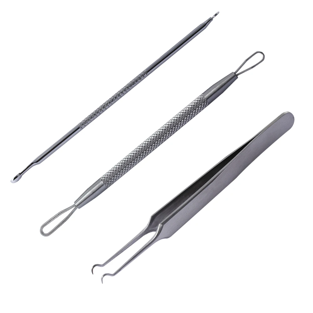 3Pcs Professional Blackhead Acne Needle Kit Stainless Steel Pimple Blemish Extractor Remover Clip Needle Curved Tweezers Tools
3Pcs Professional Blackhead Acne Needle Kit Stainless Steel Pimple Blemish Extractor Remover Clip Needle Curved Tweezers Tools
