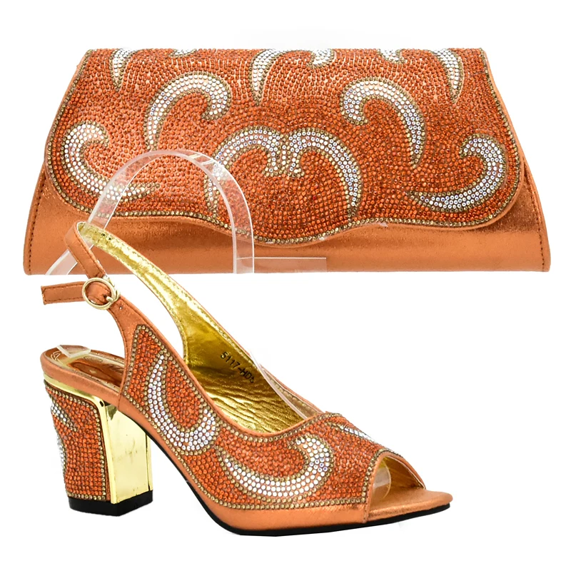 Комплект из туфель и сумок оранжевого цвета для женщин|shoe and bag set|pumps shoesdesigner shoes |