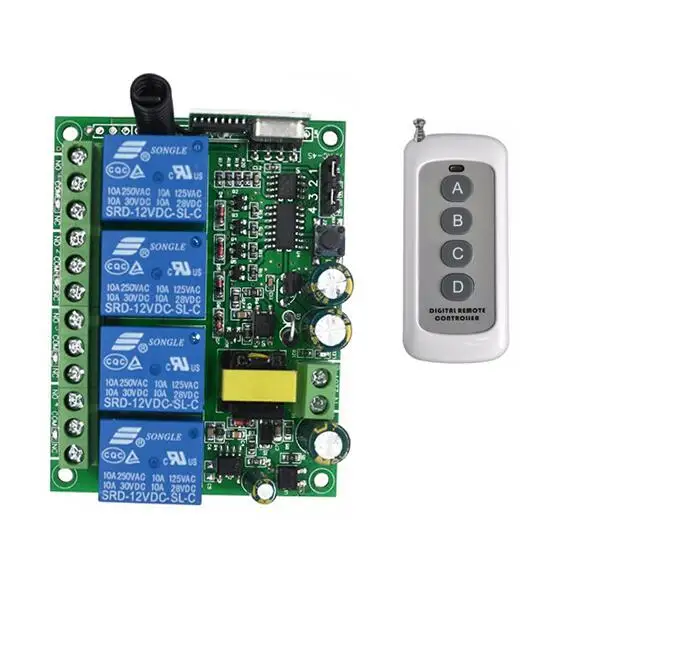 Lone range AC220V 220 V 4CH RF Wireless Remote Control Relay Switch Security System for tubular motor garage door shutters lamp
Lone range AC220V 220 V 4CH RF Wireless Remote Control Relay Switch Security System for tubular motor garage door shutters lamp
