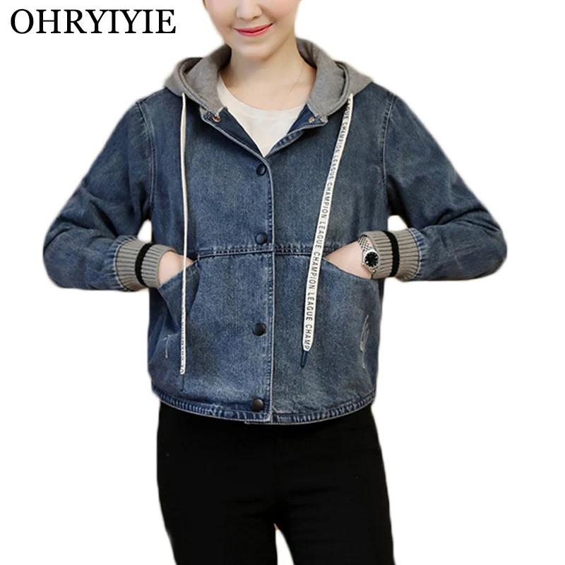 OHRYIYIE Autumn Winter Denim Jackets Women 2019 New Fashion Hooded Single-breasted Outwear Female Long Sleeve Ripped Jeans Coats
OHRYIYIE Autumn Winter Denim Jackets Women 2019 New Fashion Hooded Single-breasted Outwear Female Long Sleeve Ripped Jeans Coats