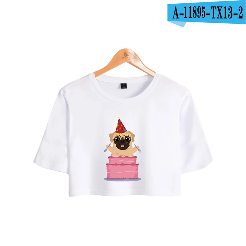 Pug T-shirt cropped Cute dog printed tshirt pink harajuku kawaii two piece sets women sets funny crop top women top and shorts
Pug T-shirt cropped Cute dog printed tshirt pink harajuku kawaii two piece sets women sets funny crop top women top and shorts