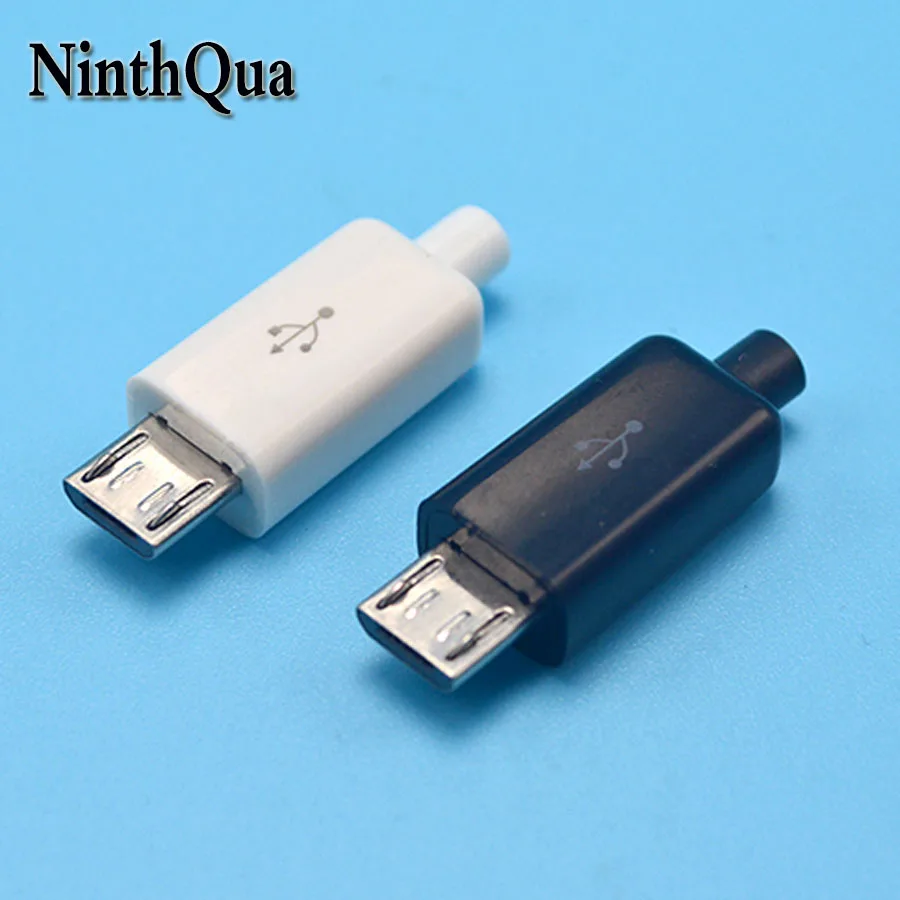 10 шт. 5-контактный разъем Micro USB типа A папа с белой черной пластиковой крышкой |