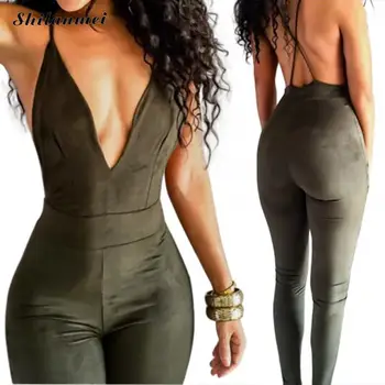 Sleeveless Summer Bodysuit Women Sexy Deep V Neck Bandage Cross Backless Bodycon Jumpsuit Fashion Skinny Long Overalls Green
Sleeveless Summer Bodysuit Women Sexy Deep V Neck Bandage Cross Backless Bodycon Jumpsuit Fashion Skinny Long Overalls Green