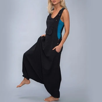 Summer Women Jumpsuits V-Neck Rompers Casual Sleeveless Playsuit With Pockets For Lady White Black Feminina Jumpsuits
Summer Women Jumpsuits V-Neck Rompers Casual Sleeveless Playsuit With Pockets For Lady White Black Feminina Jumpsuits