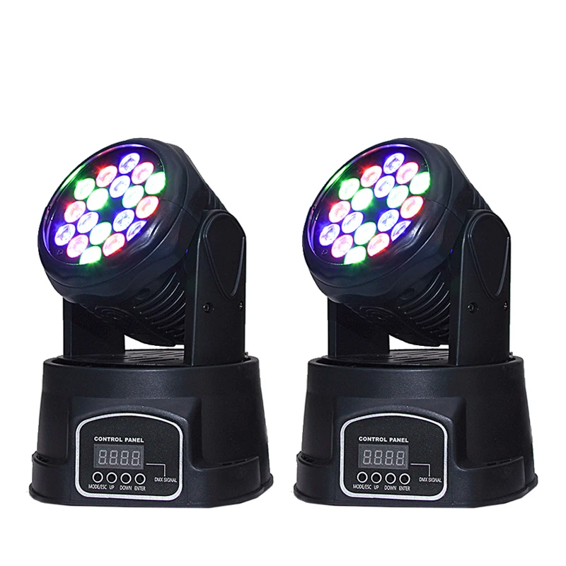 2 pieces 18x3w RGB CREE LED Moving Head Light DMX Moving Head Wash Light For Event DJ Disco Party Nightclub
2 pieces 18x3w RGB CREE LED Moving Head Light DMX Moving Head Wash Light For Event DJ Disco Party Nightclub