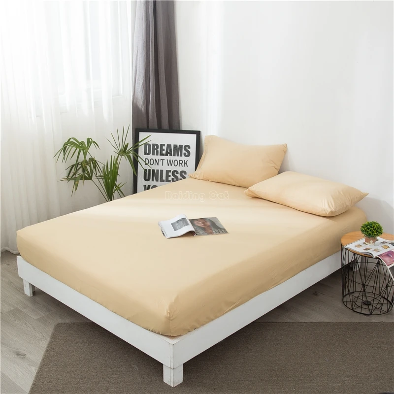 1pcs Solid Color Fitted Sheet Mattress Cover Beige Yellow Bedding Linen Bed Sheet with Elastic Band Double Queen 180*200cm Size
1pcs Solid Color Fitted Sheet Mattress Cover Beige Yellow Bedding Linen Bed Sheet with Elastic Band Double Queen 180*200cm Size