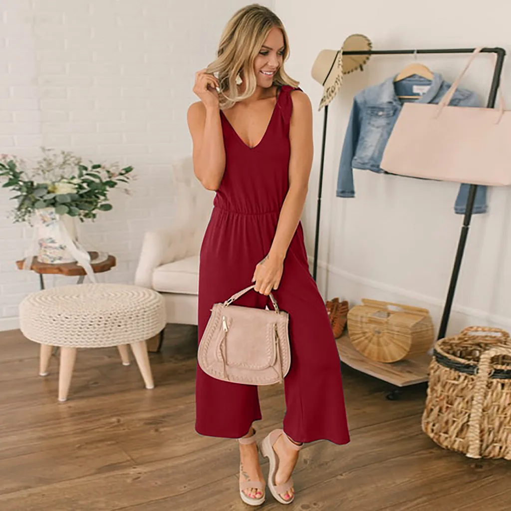 Women Sexy Bow Lace up Strappy Off Shoulder V Neck Solid Long Office Lady Solid Off Shoulder Jumpsuits
Women Sexy Bow Lace up Strappy Off Shoulder V Neck Solid Long Office Lady Solid Off Shoulder Jumpsuits