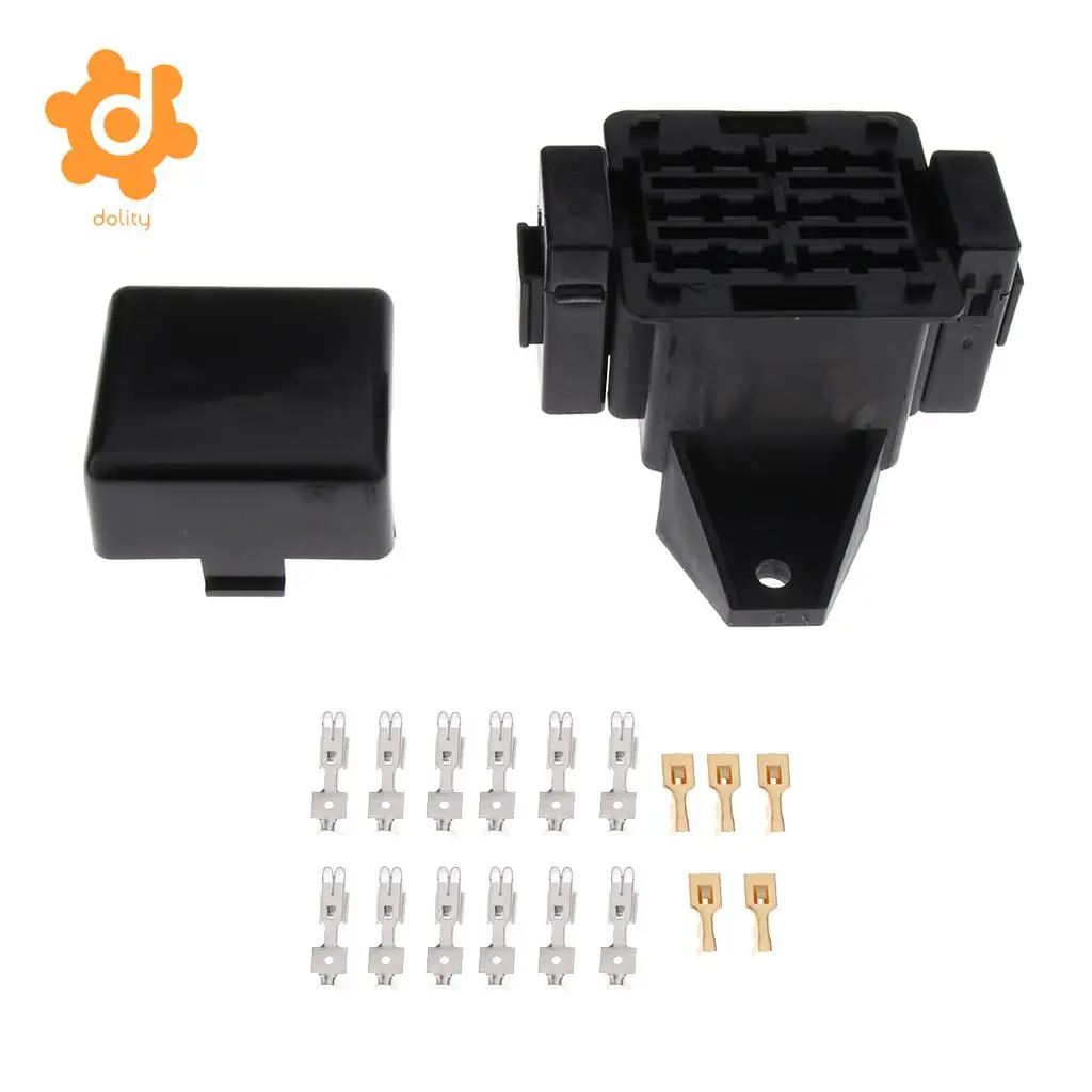 Automotive Car Boat 6 Way Middle ATO ATC Blade Fuse Box Block with Terminals