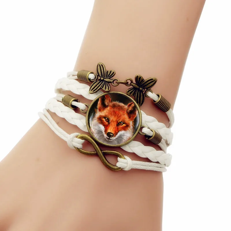 Creativity Handmade Leathers Braided Bracelet Red Fox Cabochon Bracelet Wristband Bracelet for women gift 2018 new
Creativity Handmade Leathers Braided Bracelet Red Fox Cabochon Bracelet Wristband Bracelet for women gift 2018 new
