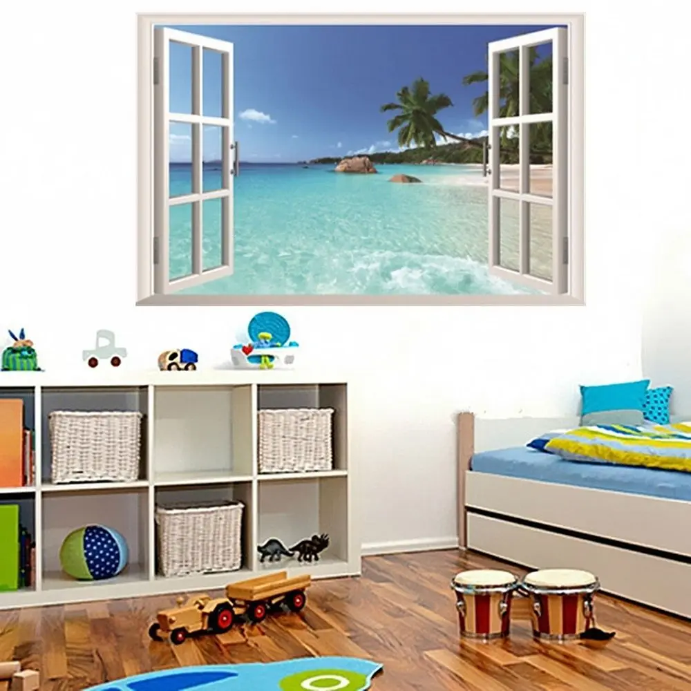2017 Fashion PVC Hawaii Sea View 3D False Windows Film Art Mural Wallstickers Removable Wallpaper Murals Wallpaper For Home Deco
2017 Fashion PVC Hawaii Sea View 3D False Windows Film Art Mural Wallstickers Removable Wallpaper Murals Wallpaper For Home Deco