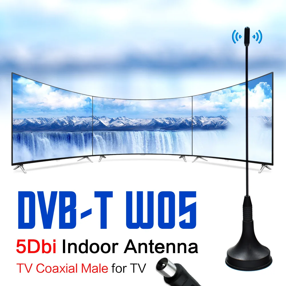 

kebidumei Mini HDTV Antenna Indoor Signal Receiver Aerial Booster 5dBi DVB-T/T2 Freeview HDTV Digital CMMB Televison Receivers