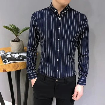 2019 Men Fashion Casual stripe Long Sleeved shirt Slim Fit Male Social Business Dress Shirt Brand Men Clothing Soft Comfortable
2019 Men Fashion Casual stripe Long Sleeved shirt Slim Fit Male Social Business Dress Shirt Brand Men Clothing Soft Comfortable