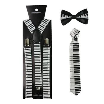 Winfox Vintage Women Men Suspenders Bowtie Neck Tie Set with Musical Notes Keyboard Suspenders Braces 
Winfox Vintage Women Men Suspenders Bowtie Neck Tie Set with Musical Notes Keyboard Suspenders Braces