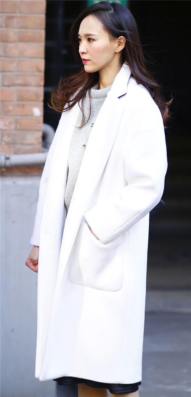 Manteau femme UK New 2019 Spring Autumn Women Simple Notched lapel Woolen White long coat Female Outerwear abrigos mujer
Manteau femme UK New 2019 Spring Autumn Women Simple Notched lapel Woolen White long coat Female Outerwear abrigos mujer