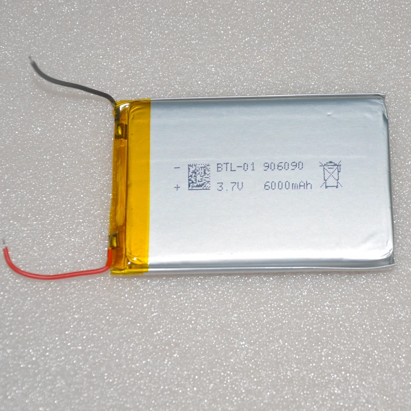 UNITEK 6000mAh 906090 3.7V lithium polymer lipo battery rechargeable li ion cell for E-Book GPS PSP DVD Power bank Tablet PC
UNITEK 6000mAh 906090 3.7V lithium polymer lipo battery rechargeable li ion cell for E-Book GPS PSP DVD Power bank Tablet PC