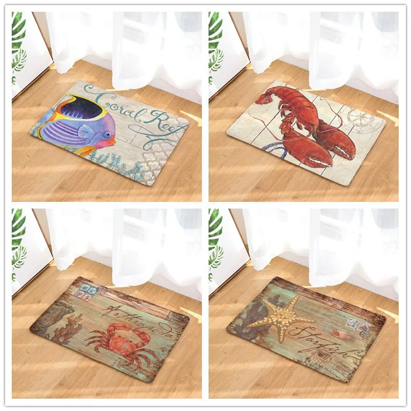 Придверные коврики с принтом морской жизни для кухни ванной 40X60or50x80cm | Дом и сад