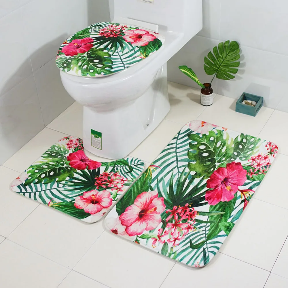 3pcs Bath Mat Leaf Printed Anti Slip Absorbent Bathroom Mat Set Coral Fleece Floor Bath Mats Washable Bathroom Toilet Rugs
3pcs Bath Mat Leaf Printed Anti Slip Absorbent Bathroom Mat Set Coral Fleece Floor Bath Mats Washable Bathroom Toilet Rugs