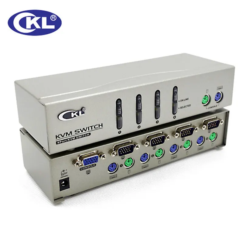 4 Port PS2 VGA SVGA KVM Swtich with Original Cables, PC Monitor Keyboard Mouse Switcher CKL-84A
4 Port PS2 VGA SVGA KVM Swtich with Original Cables, PC Monitor Keyboard Mouse Switcher CKL-84A