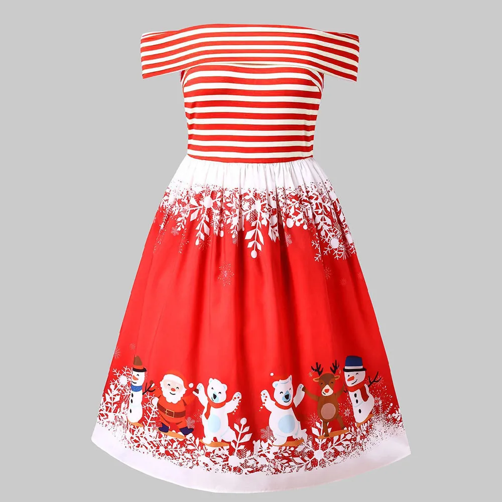 Feitong Autumn Women Christmas Dress Sexy Off Shoulder Santa Claus Striped Printed Evening Swing Mini Dress vestidos verano 2019
Feitong Autumn Women Christmas Dress Sexy Off Shoulder Santa Claus Striped Printed Evening Swing Mini Dress vestidos verano 2019