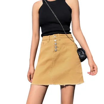 High Waist Short Denim Skirt Female Causal Button Pockets Solid Color A Line All-match Skirt Summer 2019 new Women Jeans Skirt
High Waist Short Denim Skirt Female Causal Button Pockets Solid Color A Line All-match Skirt Summer 2019 new Women Jeans Skirt