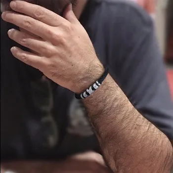 Mens Jewelry Black Leather Weave Bracelet with Stainless Steel Wristband Brackelts Brazalet Brazalete
Mens Jewelry Black Leather Weave Bracelet with Stainless Steel Wristband Brackelts Brazalet Brazalete