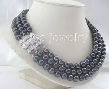 Wholesale price 16new ^^^^Beautiful AAA 17-19 " 10mm black round freshwater pearl necklace - zircon clasp
Wholesale price 16new ^^^^Beautiful AAA 17-19 " 10mm black round freshwater pearl necklace - zircon clasp