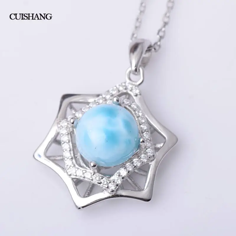 CSJ Natural larimar sterling silver pendant blue color women femme lady girl Necklace Wedding Engagement party Gift Fine Jewelry
CSJ Natural larimar sterling silver pendant blue color women femme lady girl Necklace Wedding Engagement party Gift Fine Jewelry