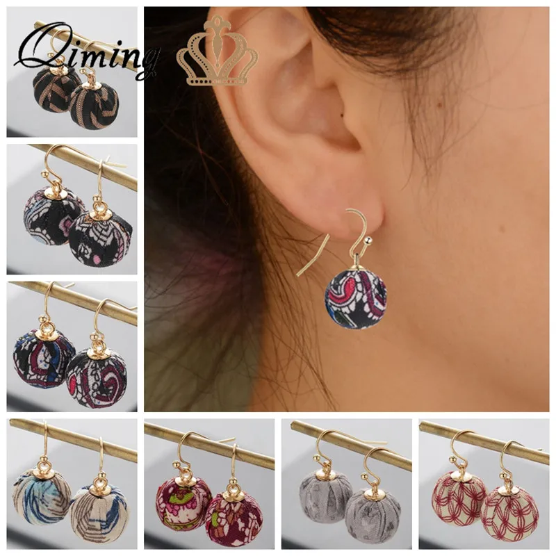 QIMING Dark Ethnic Women's Earrings Circle Ball Print Cloth African Fabric Hanging Tibetan Vintage Jewelry Accessories Earring
QIMING Dark Ethnic Women's Earrings Circle Ball Print Cloth African Fabric Hanging Tibetan Vintage Jewelry Accessories Earring