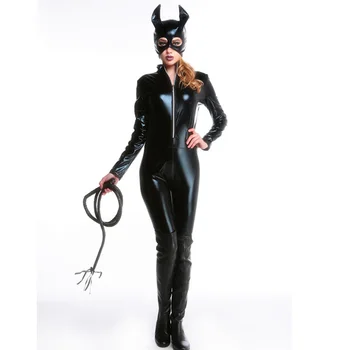 2018 New Style Women's Cosplay Costume Sexy Wet Look Faux Leather Cat Jumpsuit Women Latex Catwoman Cosplay Costume Catsuit
2018 New Style Women's Cosplay Costume Sexy Wet Look Faux Leather Cat Jumpsuit Women Latex Catwoman Cosplay Costume Catsuit