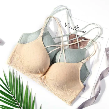 Female Small chest Push Up Front Closure Wire Free Lace hit color Seamless bra sexy back beautiful underwear Women
Female Small chest Push Up Front Closure Wire Free Lace hit color Seamless bra sexy back beautiful underwear Women