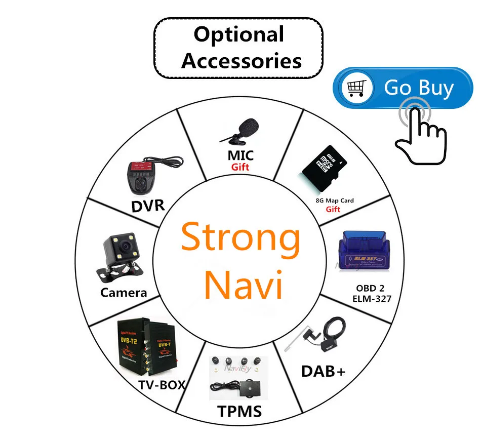 Note This link just for add cost shipping Camera / 6m cable / OBD2 / DAB+ use for strong navi shop car dvd option functions
Note This link just for add cost shipping Camera / 6m cable / OBD2 / DAB+ use for strong navi shop car dvd option functions