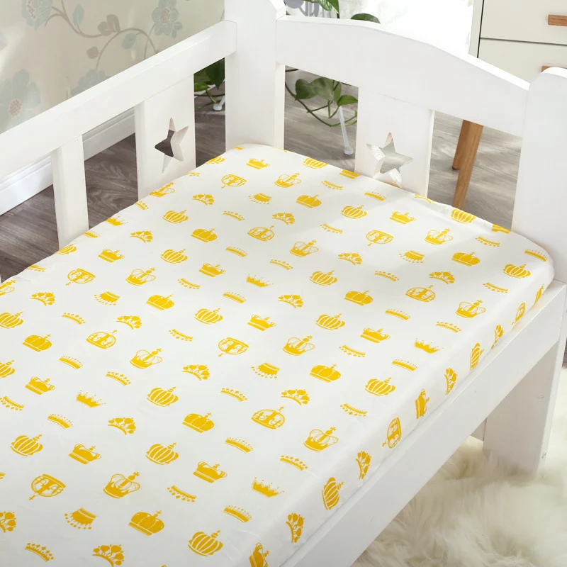 Baby Cotton bedding Fitted Sheet Bed Cover Bedding Cartoon Crib Mattress Protector Bedspread baby bed sheet for crib 130*70 CM 5