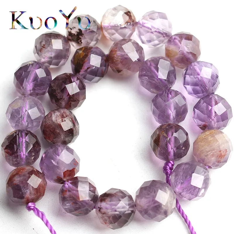Natural Faceted Precious Purple Ghost Quartz Beads Gem Stone Loose Spacer Beads For Jewelry Making DIY Bracelets 7.5inch 6mm/8mm
Natural Faceted Precious Purple Ghost Quartz Beads Gem Stone Loose Spacer Beads For Jewelry Making DIY Bracelets 7.5inch 6mm/8mm