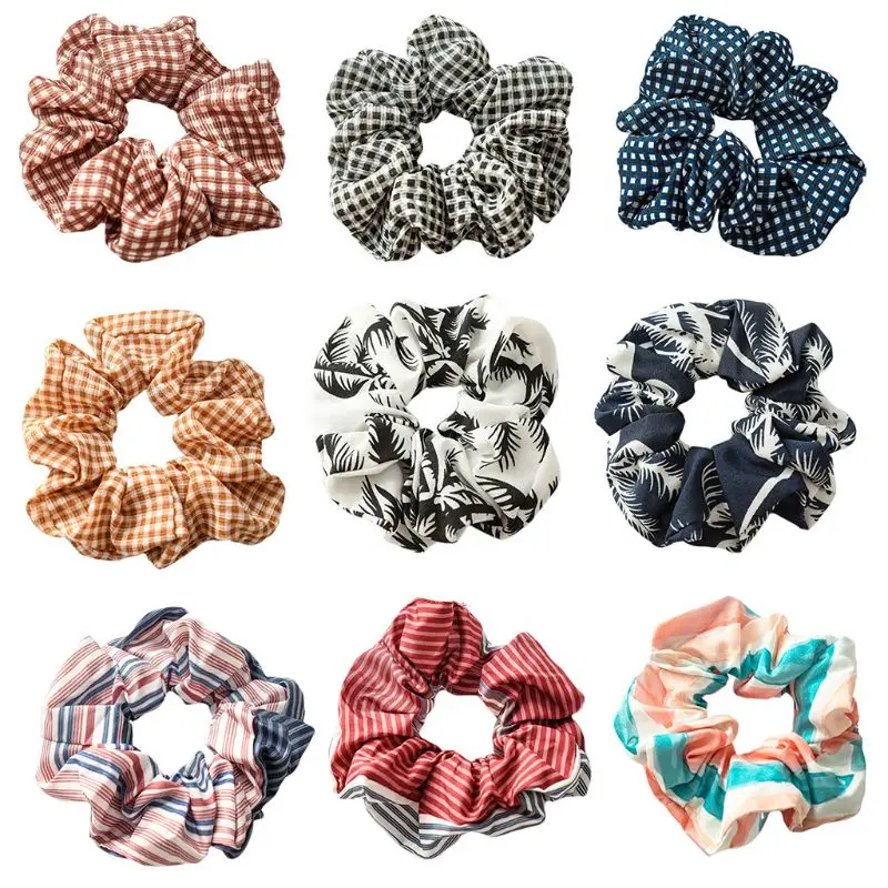9 Colors Women Preppy Style Vintage Large Intestine Hair Rope Contrast Color Plaid Coconut Tree Print Ponytail Holder Scrunchies
9 Colors Women Preppy Style Vintage Large Intestine Hair Rope Contrast Color Plaid Coconut Tree Print Ponytail Holder Scrunchies
