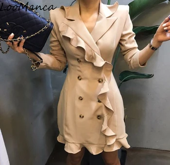2019 New Elegant Women Blazers and Jackets Ruffle Collar Office Long Women's Blazer Double Breasted Sexy Blazer Dress
2019 New Elegant Women Blazers and Jackets Ruffle Collar Office Long Women's Blazer Double Breasted Sexy Blazer Dress