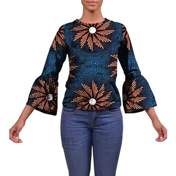 Fashion Women Tees African Print Tops African Festive Print Flare Long Sleeve T-Shirt Ankara African Women Clothing Customized
Fashion Women Tees African Print Tops African Festive Print Flare Long Sleeve T-Shirt Ankara African Women Clothing Customized