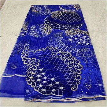 New Nigerian Embroidered Sequined Mesh Lace Fabric Bride Wedding Fabrics Royal Blue Stones India African Net Tulle Swiss Voile
New Nigerian Embroidered Sequined Mesh Lace Fabric Bride Wedding Fabrics Royal Blue Stones India African Net Tulle Swiss Voile